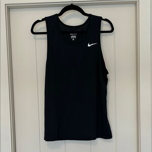 Nike Men’s Black Dri-FIT Tank Top with White Logo